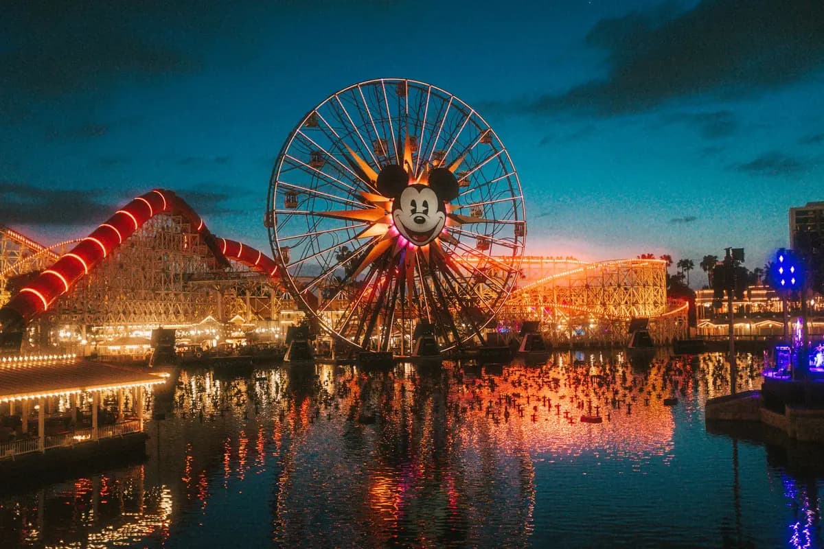 Anaheim, California skyline at night