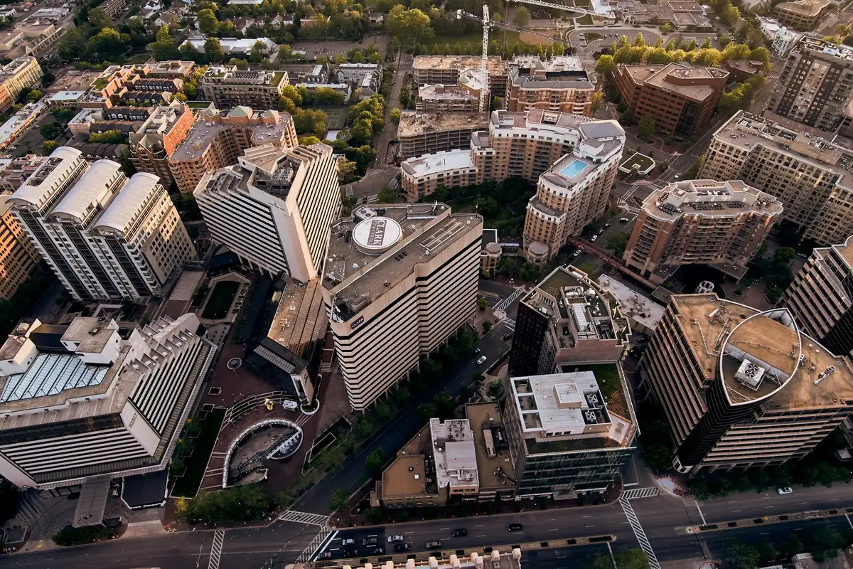 Aerial view of Arlington, Texas