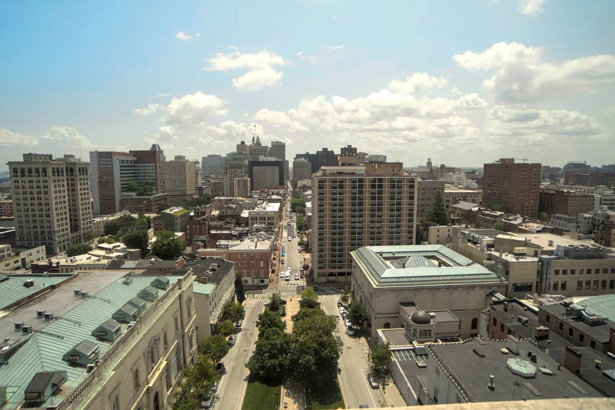 Aerial view of Baltimore, Maryland