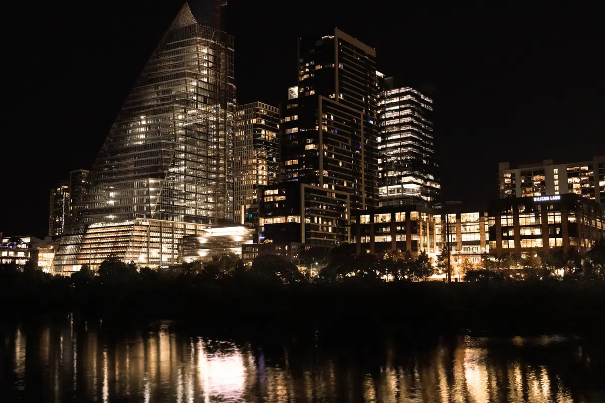 Bryan, Texas skyline at night