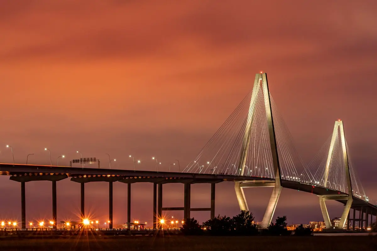 Charleston, South Carolina skyline at night