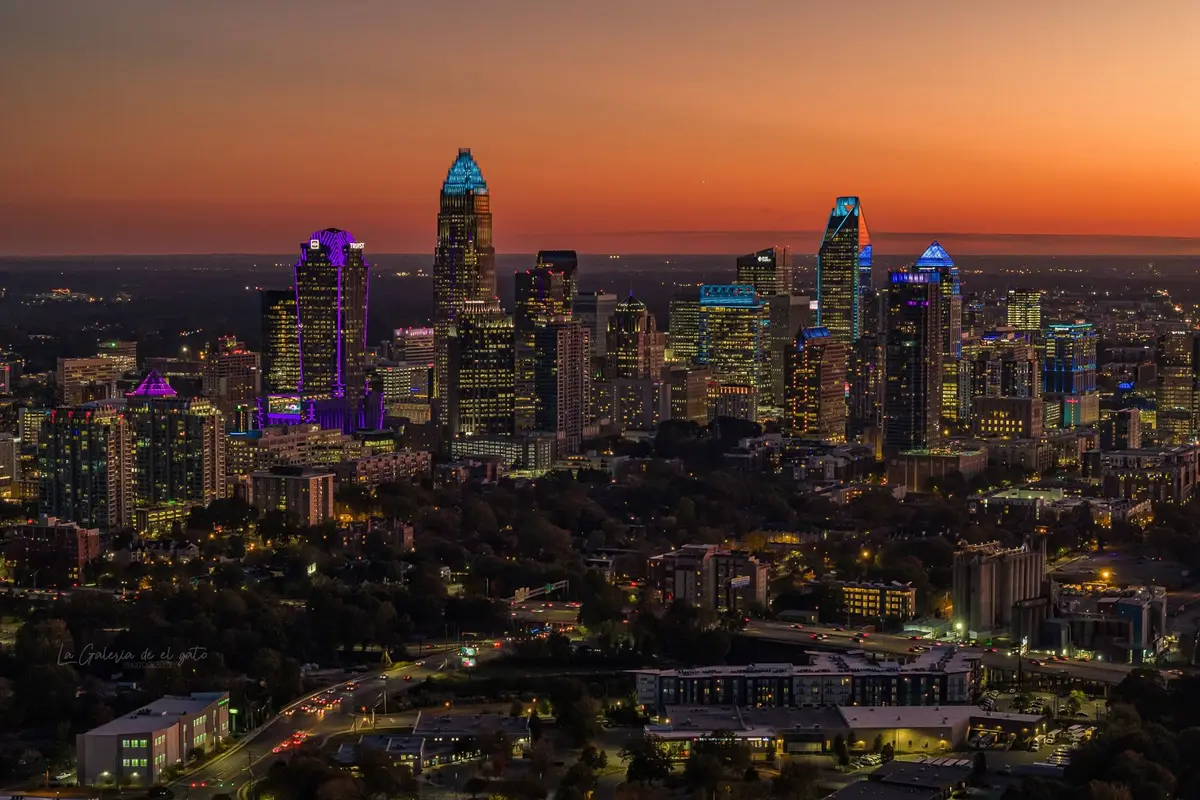 Charlotte, North Carolina skyline at night