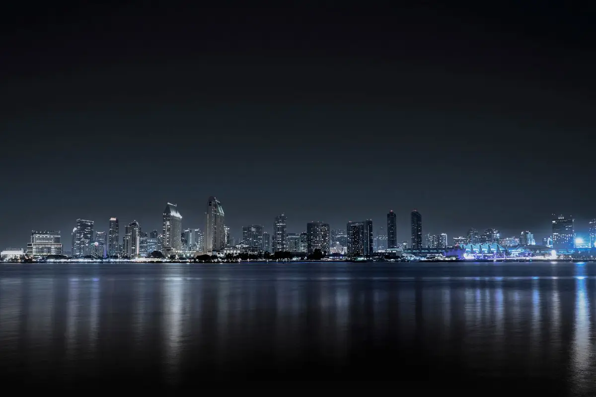 Chula Vista, California skyline at night