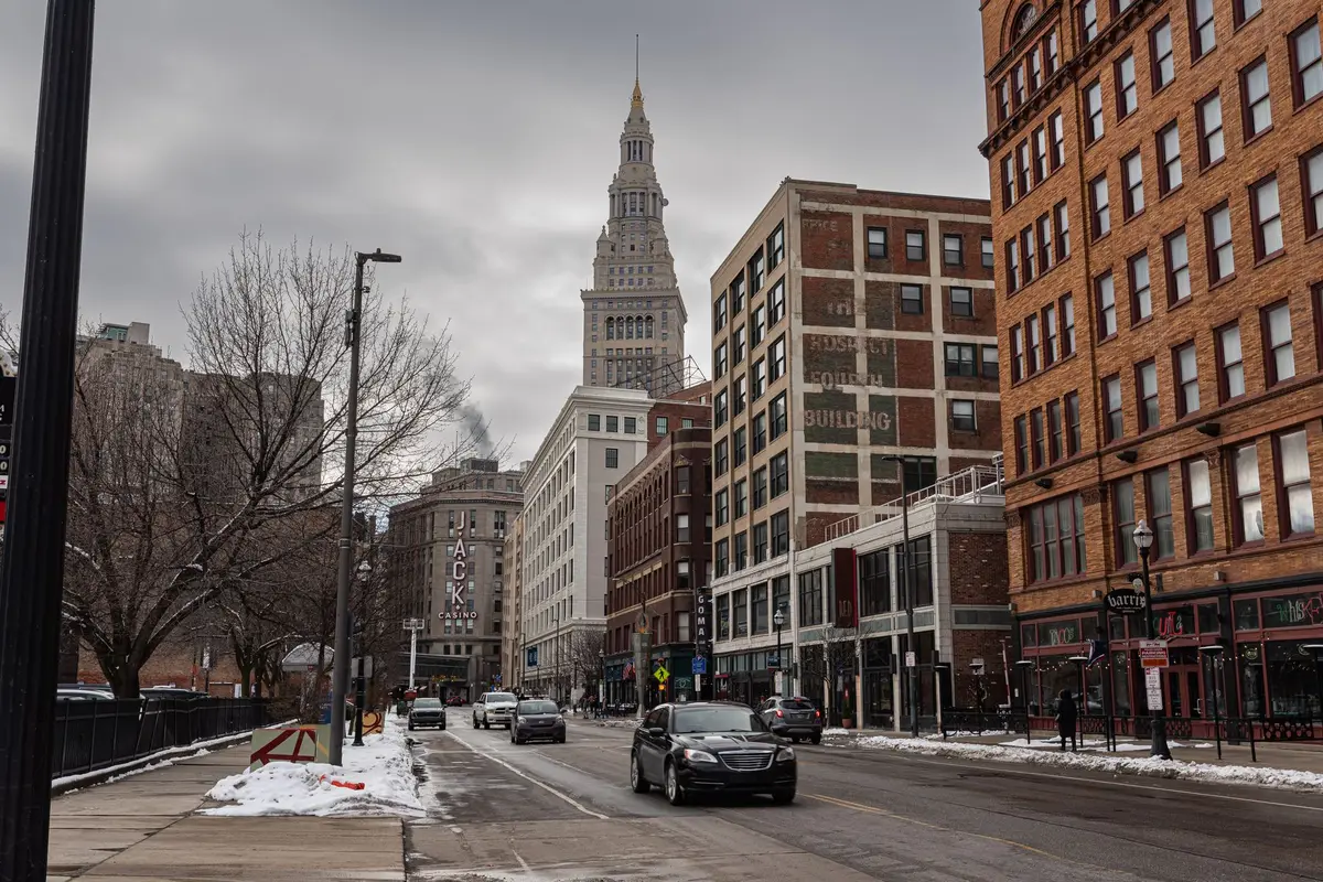 Downtown Cleveland, Ohio street scene