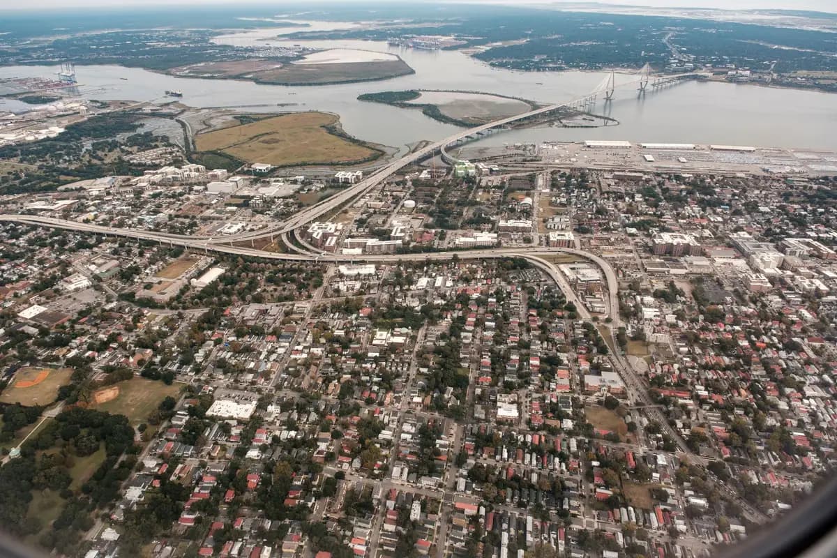 Aerial view of Columbia, South Carolina