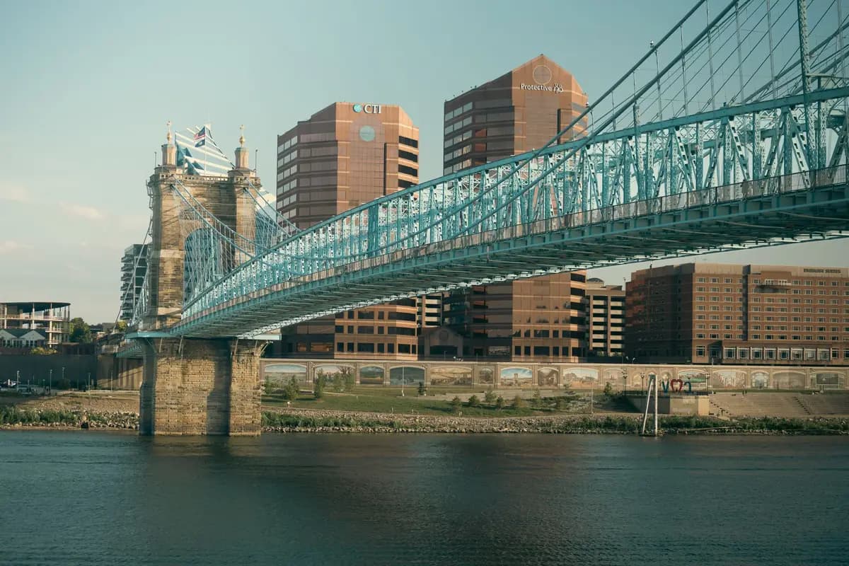 Covington, Kentucky skyline at night