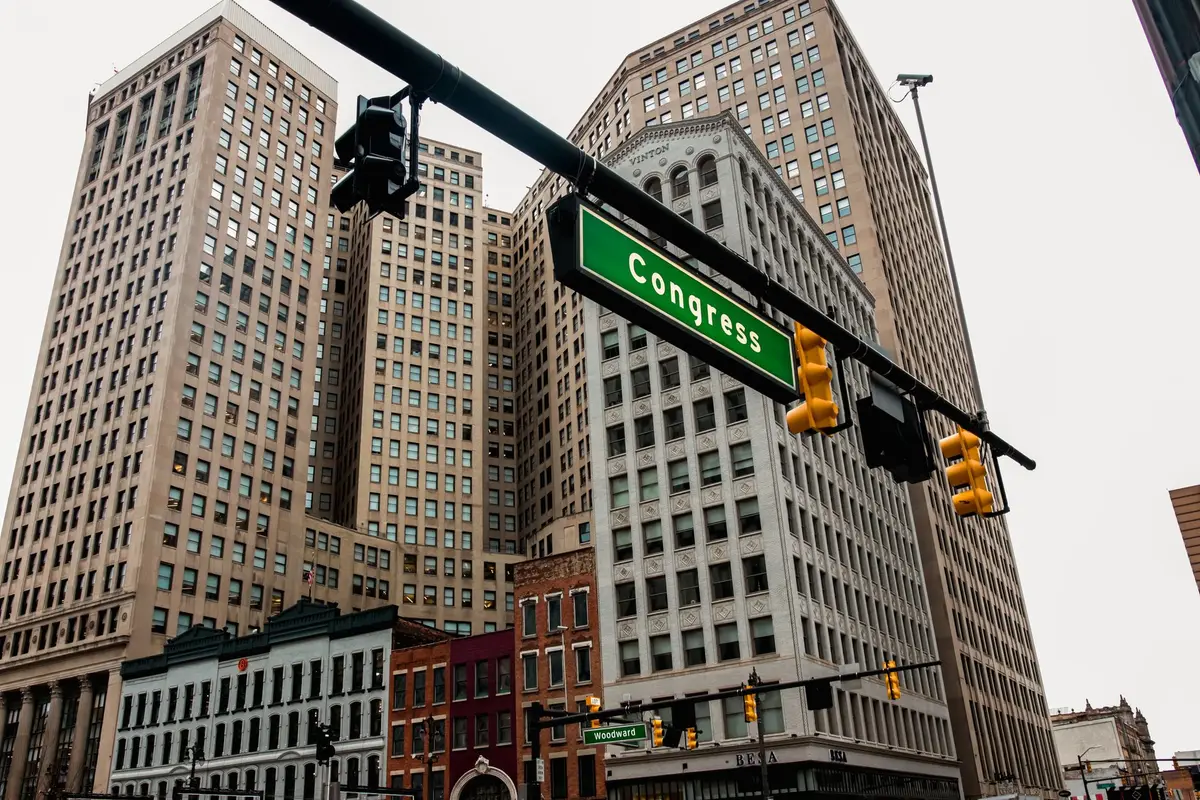 Downtown Detroit, Michigan street scene