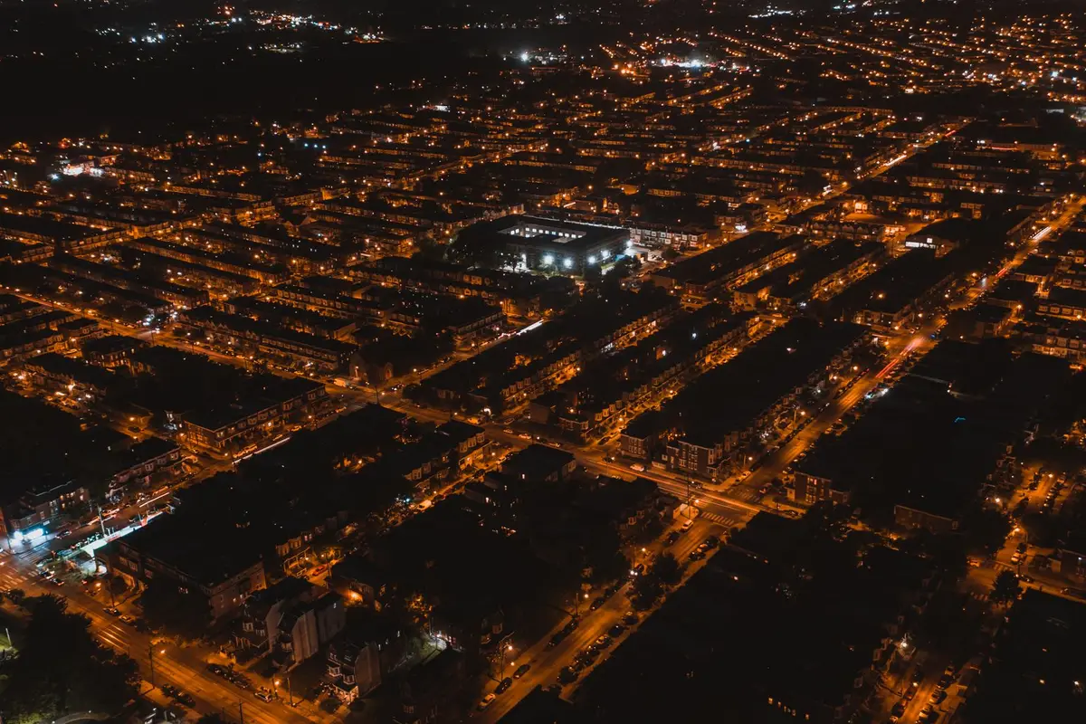 Erie, Pennsylvania skyline at night