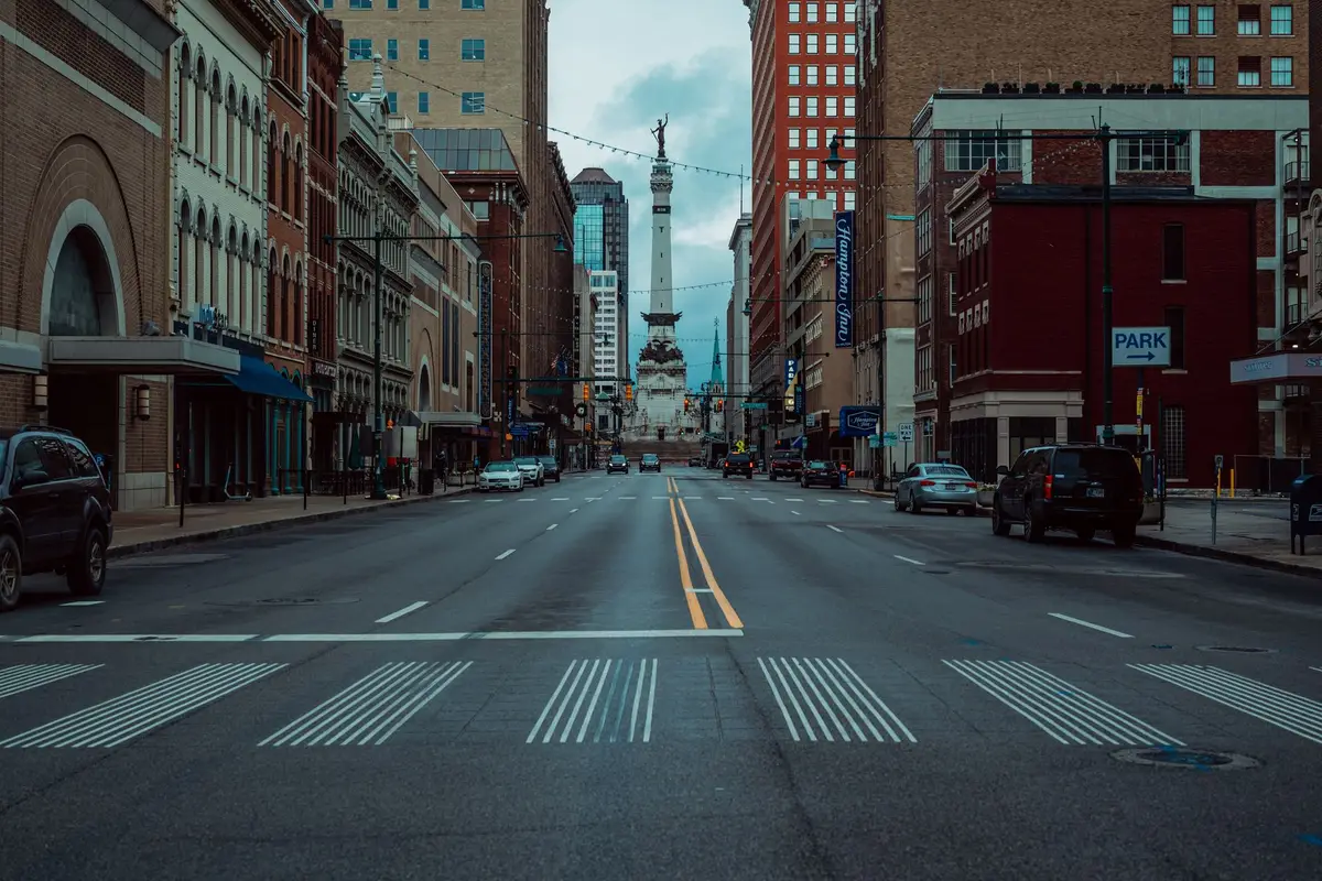 Downtown Evansville, Indiana street scene