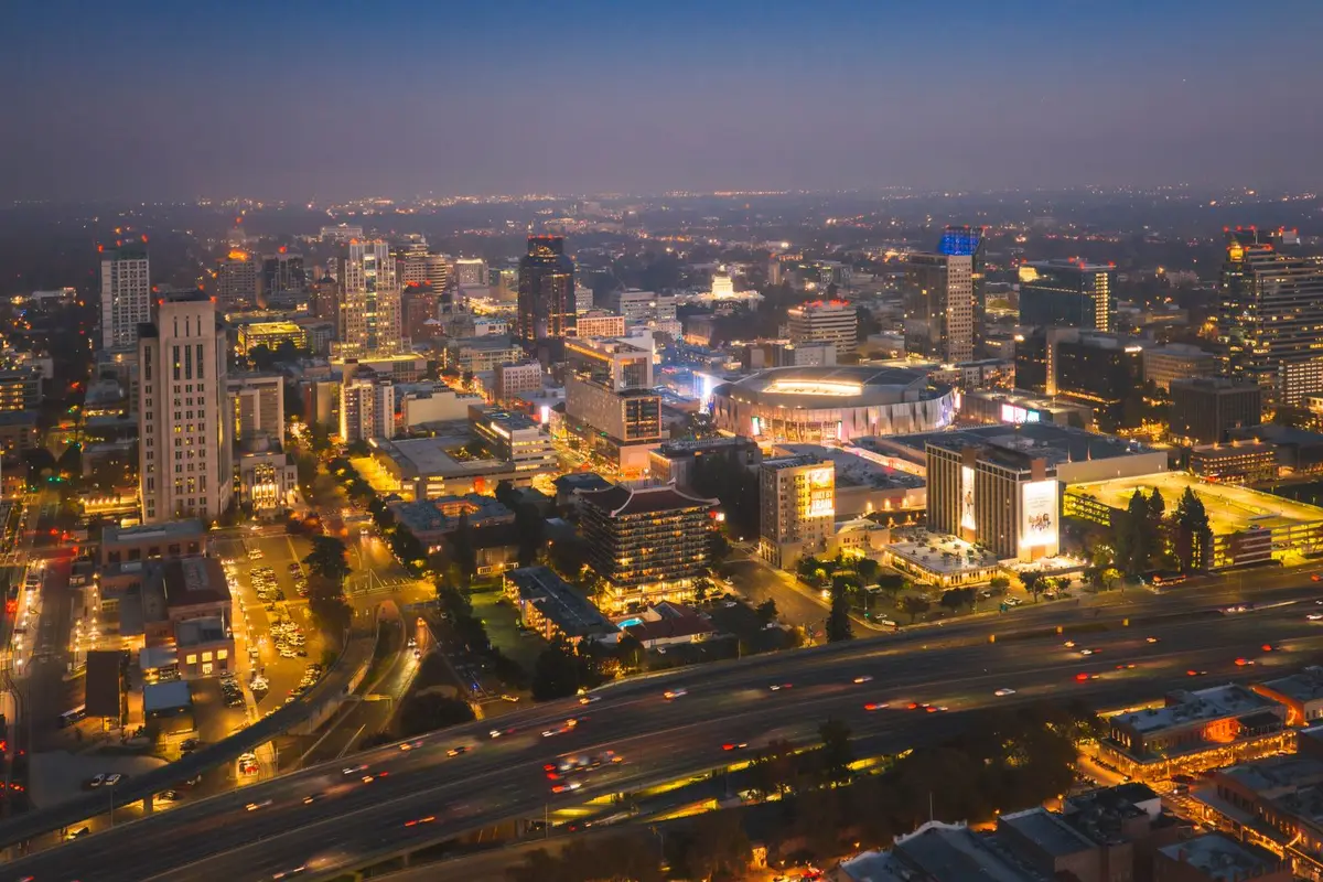 Fontana, California skyline at night