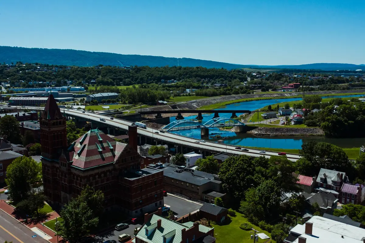 Aerial view of Frederick, Maryland