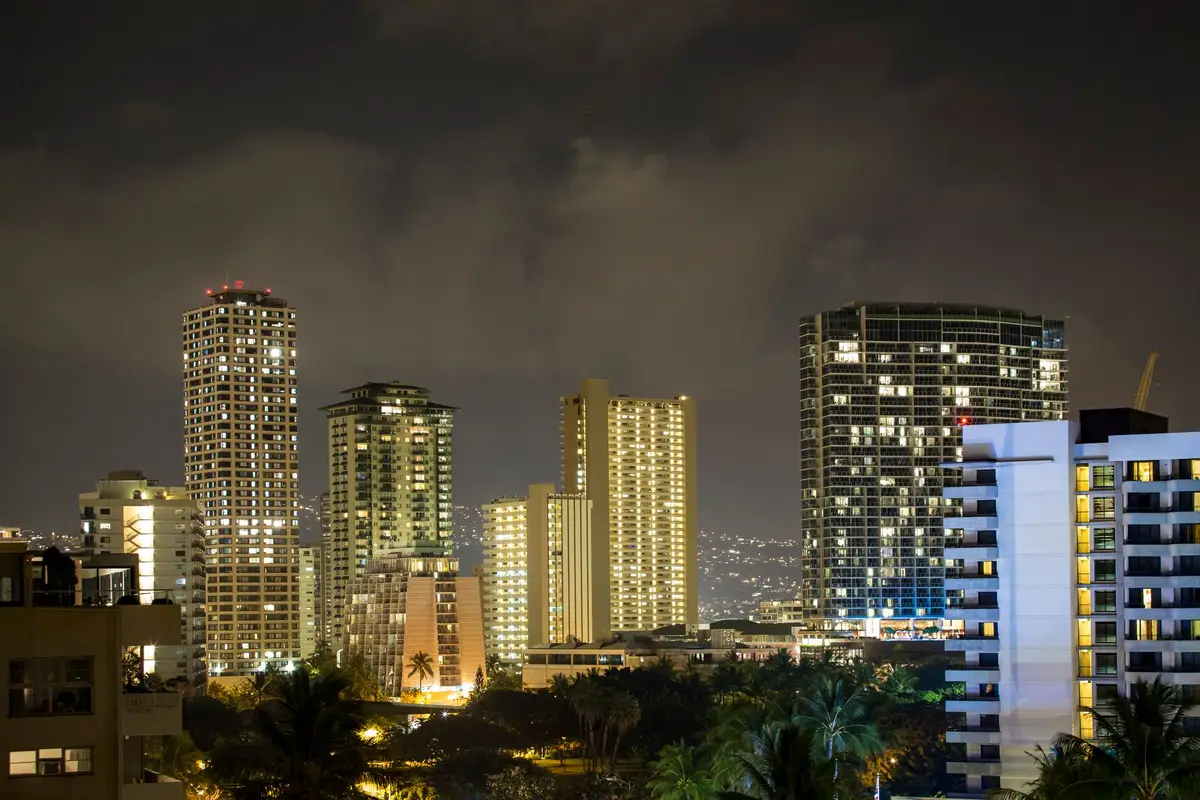 Hilo, Hawaii skyline at night