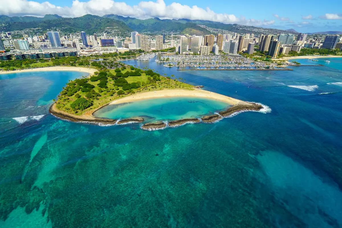 Aerial view of Honolulu, Hawaii