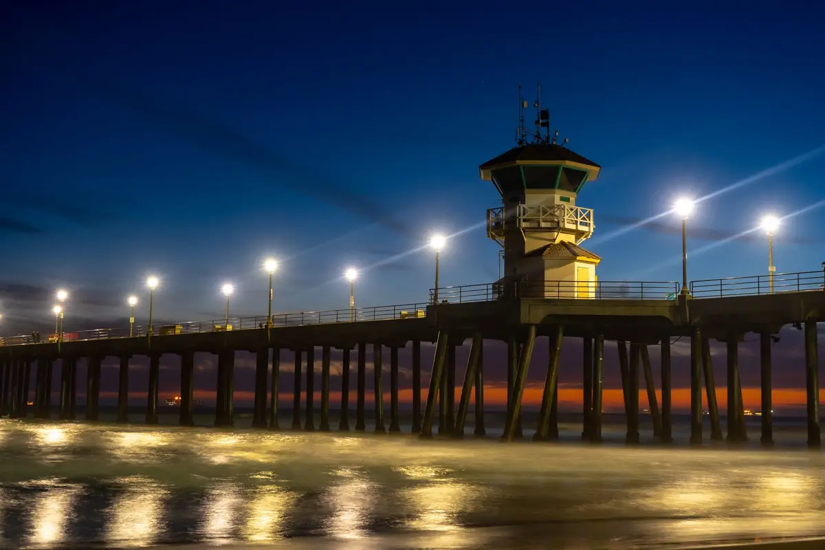 Huntington Park, California skyline at night