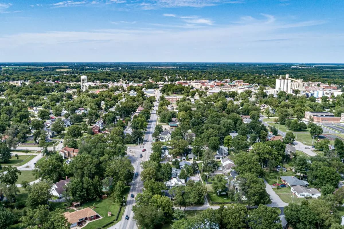 Aerial view of Independence, Missouri