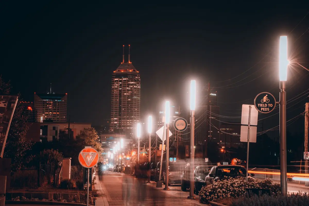 Indianapolis, Indiana skyline at night