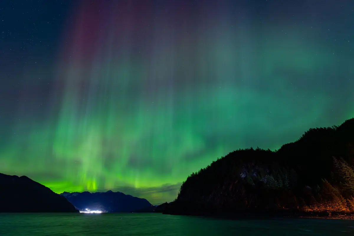 Juneau, Alaska skyline at night