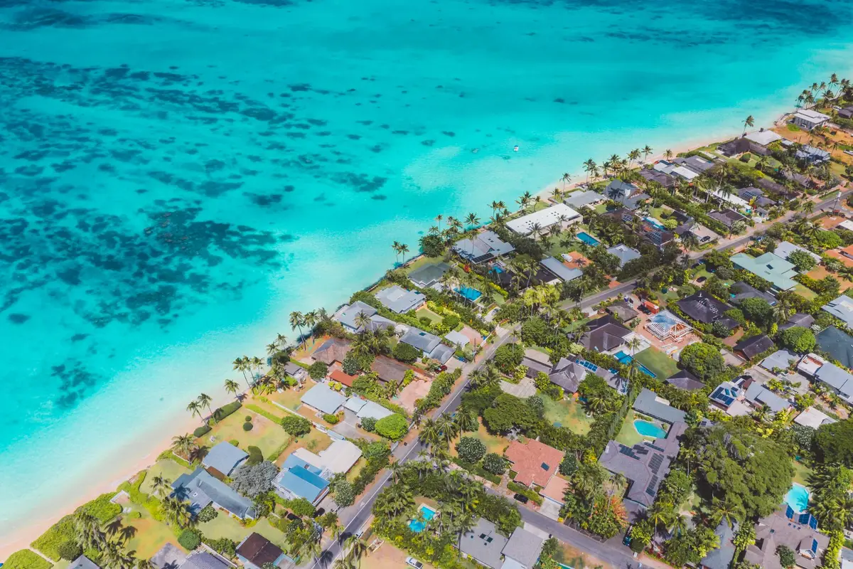 Aerial view of Kailua, Hawaii