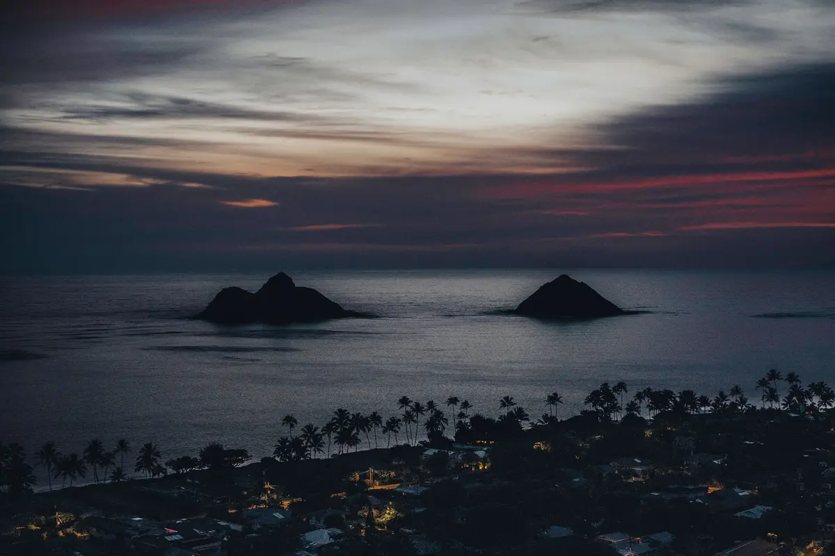 Kailua, Hawaii skyline at night