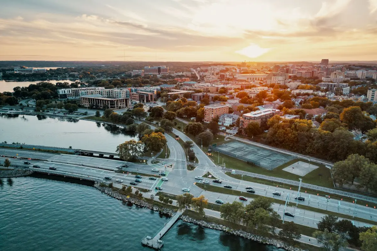 Aerial view of Kenosha, Wisconsin