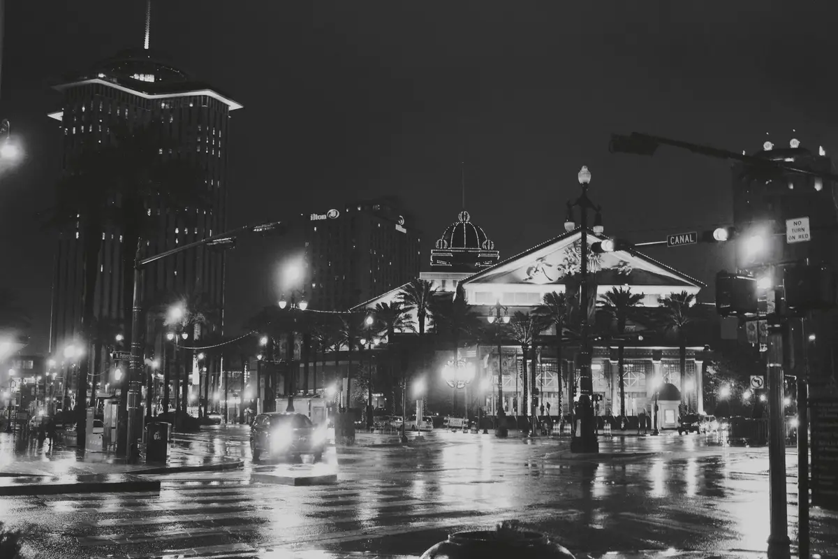 Lafayette, Louisiana skyline at night