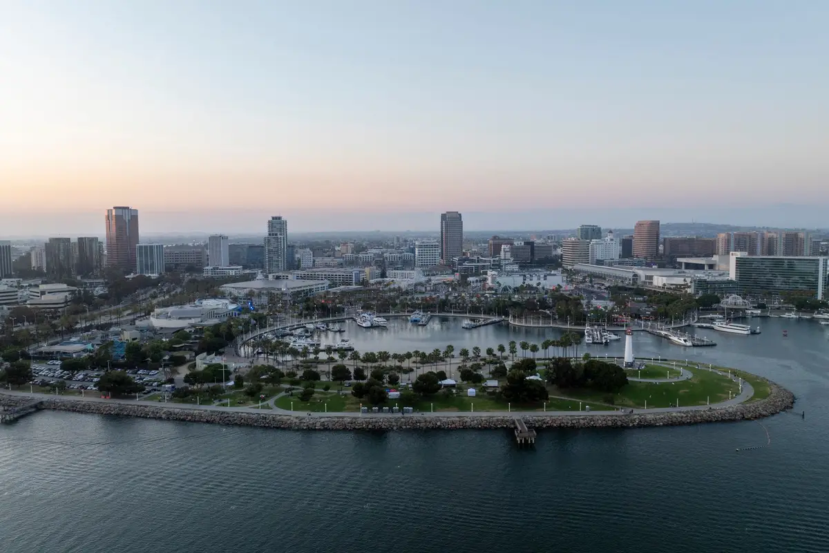 Aerial view of Long Beach, California