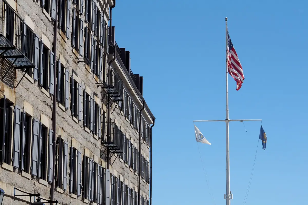 The Massachusetts state flag