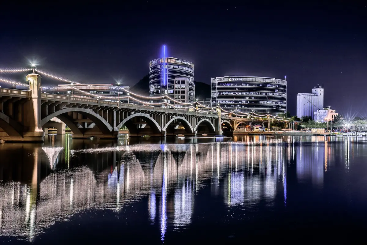 Mesa, Arizona skyline at night