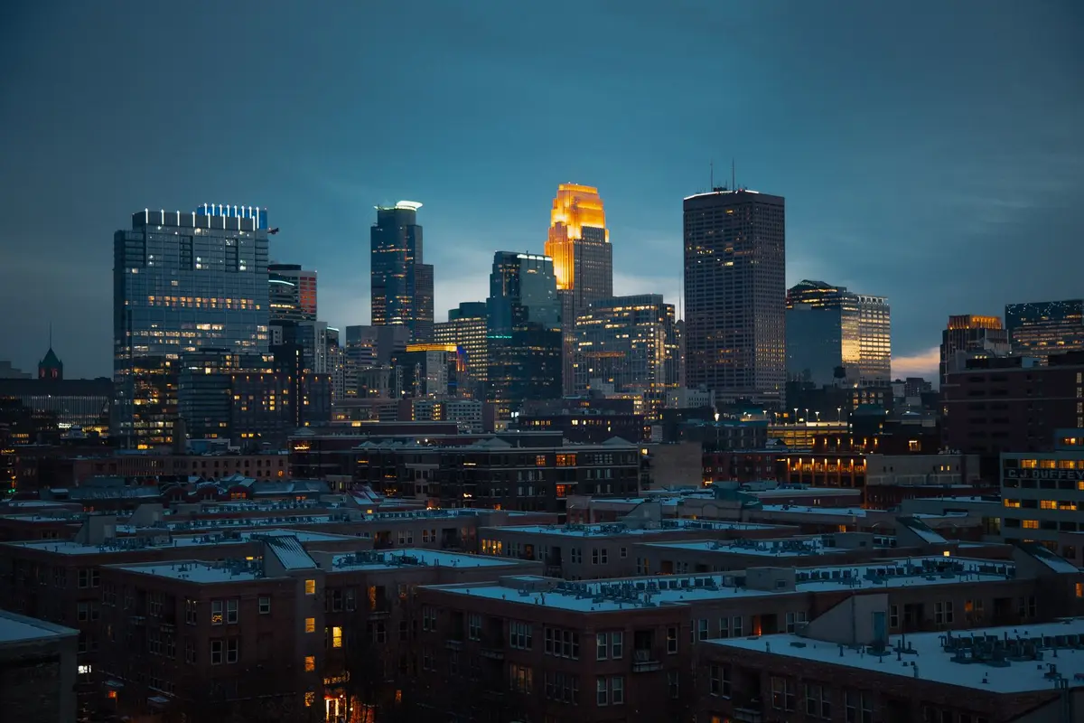 Minneapolis, Minnesota skyline at night