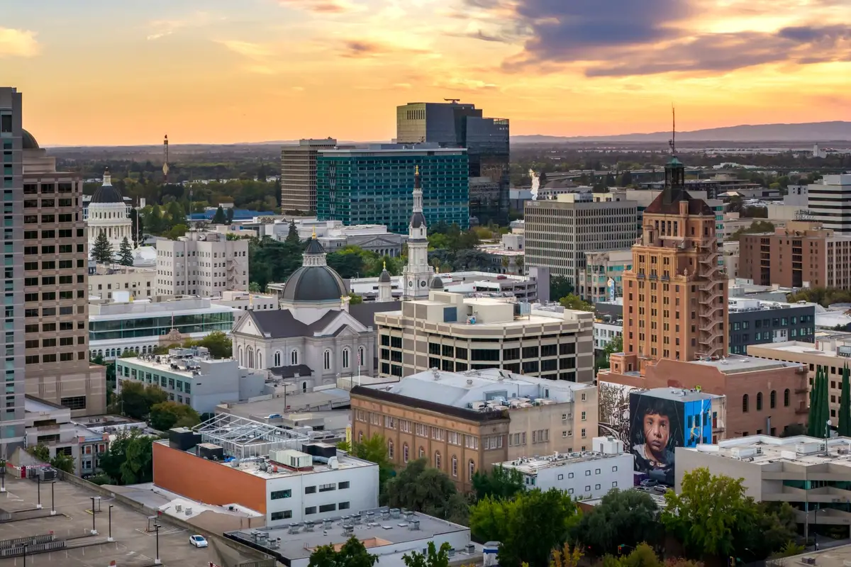 Downtown Modesto, California skyline