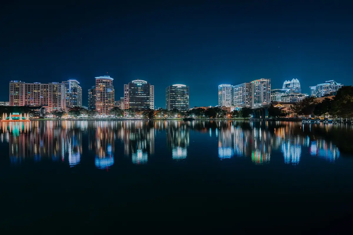 Orlando, Florida skyline at night