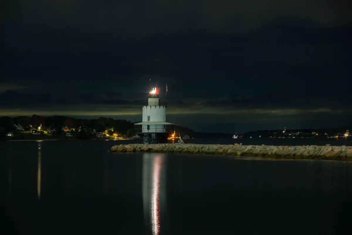 Portland, Maine skyline at night
