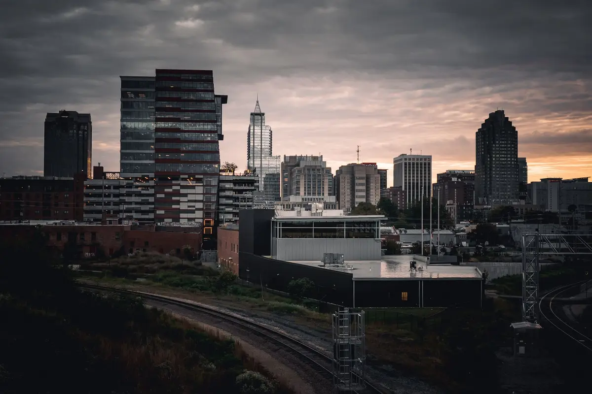 Raleigh, North Carolina skyline at night