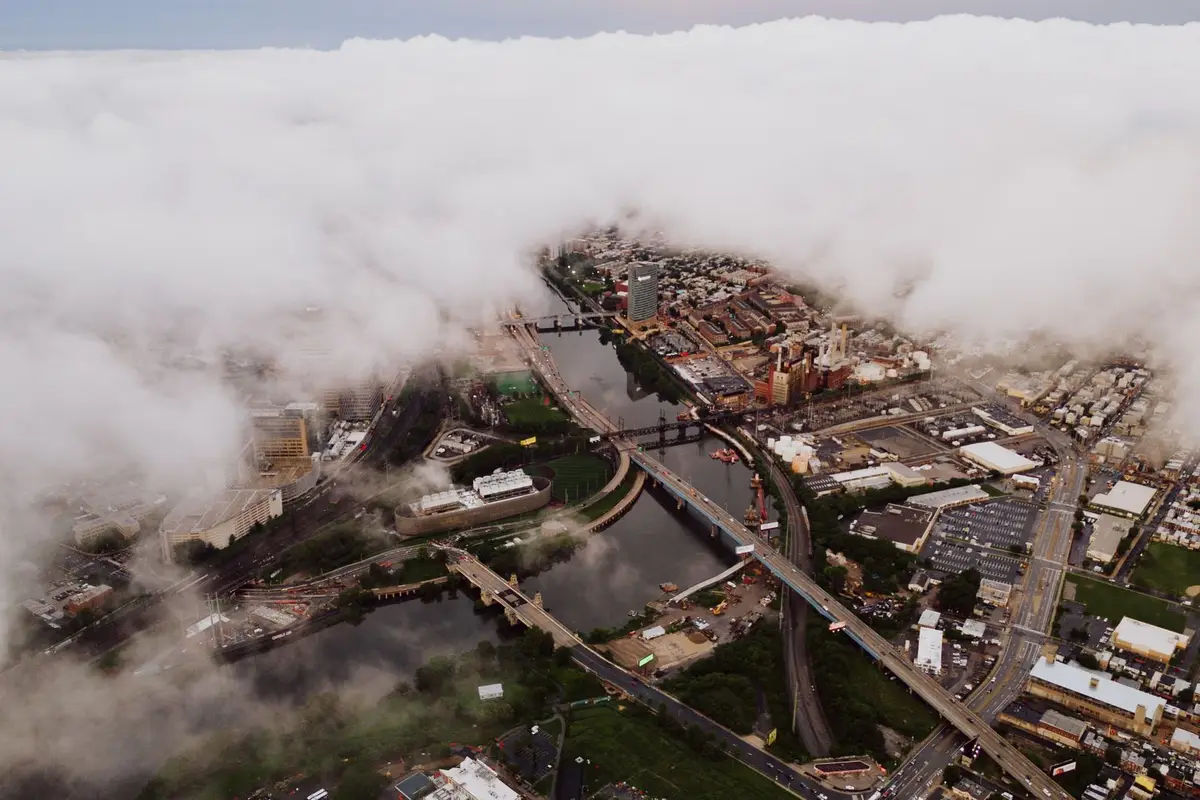 Aerial view of Reading, Pennsylvania