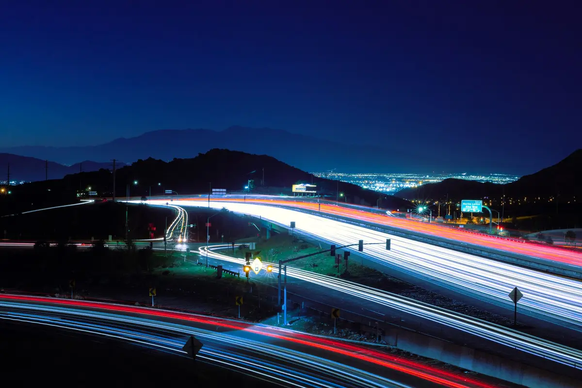 Riverside, California skyline at night