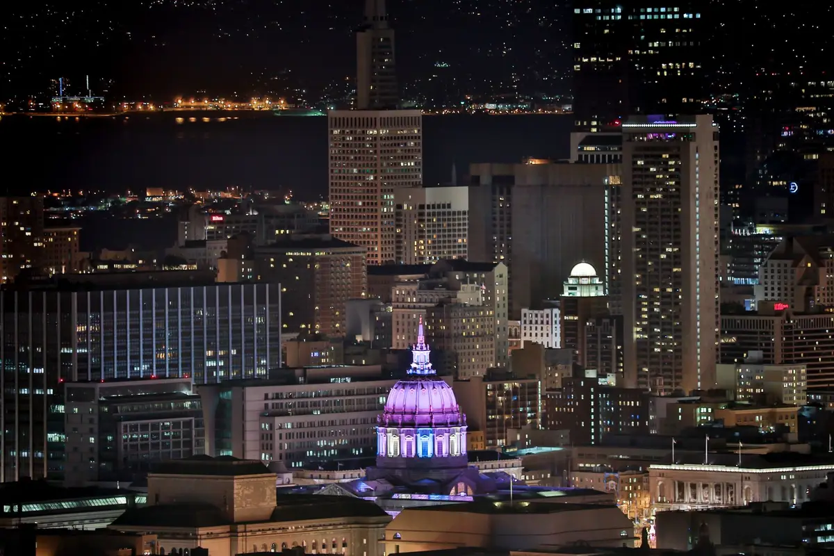 San Francisco, California skyline at night