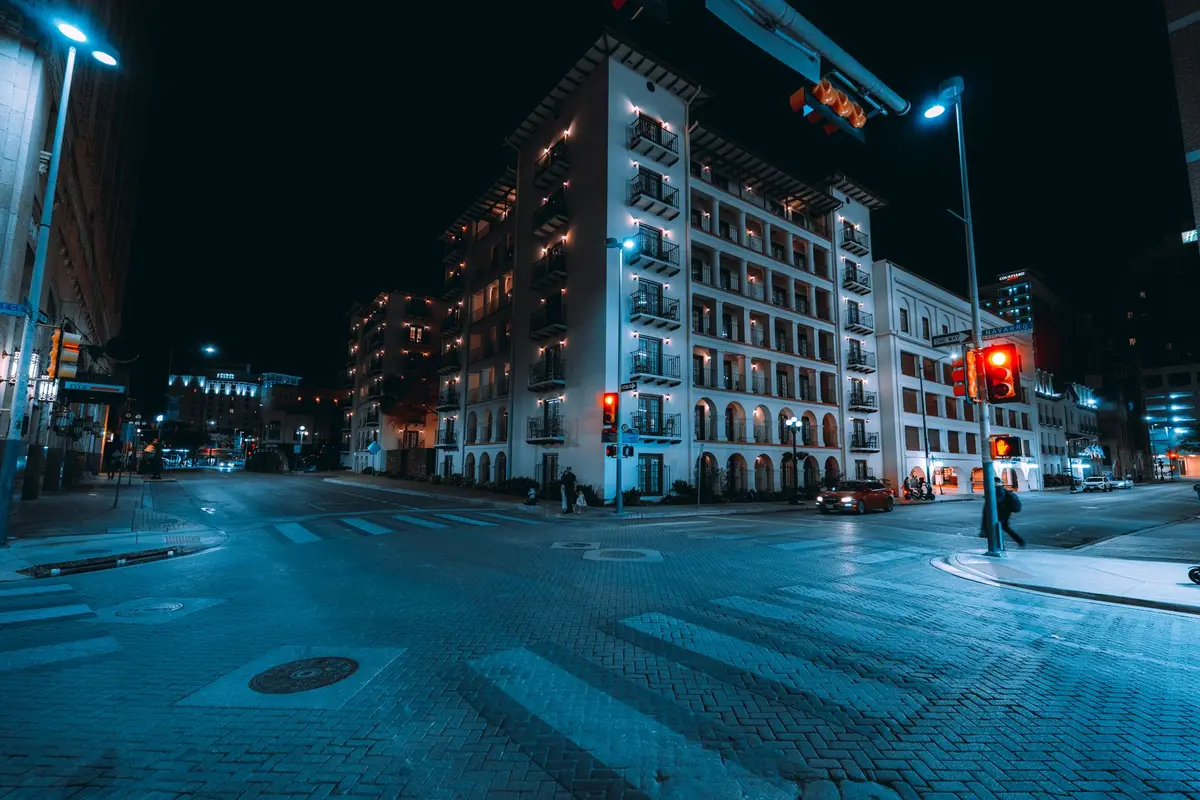 San Marcos, Texas skyline at night