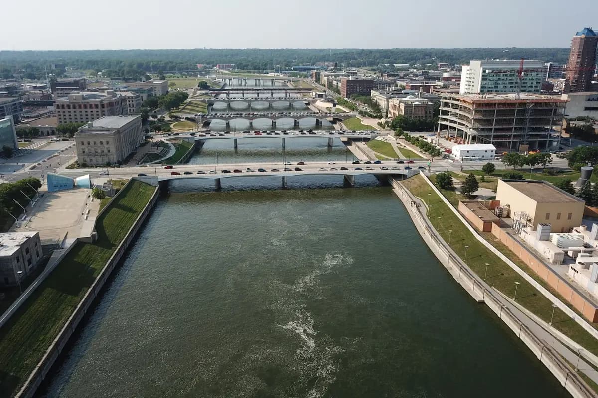 Aerial view of Sioux City, Iowa