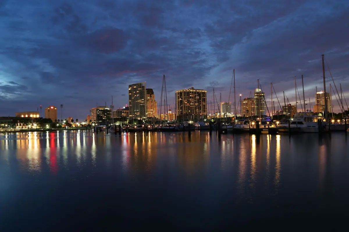 St. Petersburg, Florida skyline at night