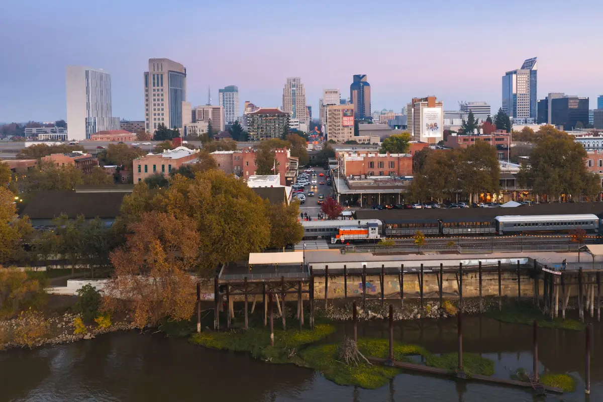 Aerial view of Stockton, California