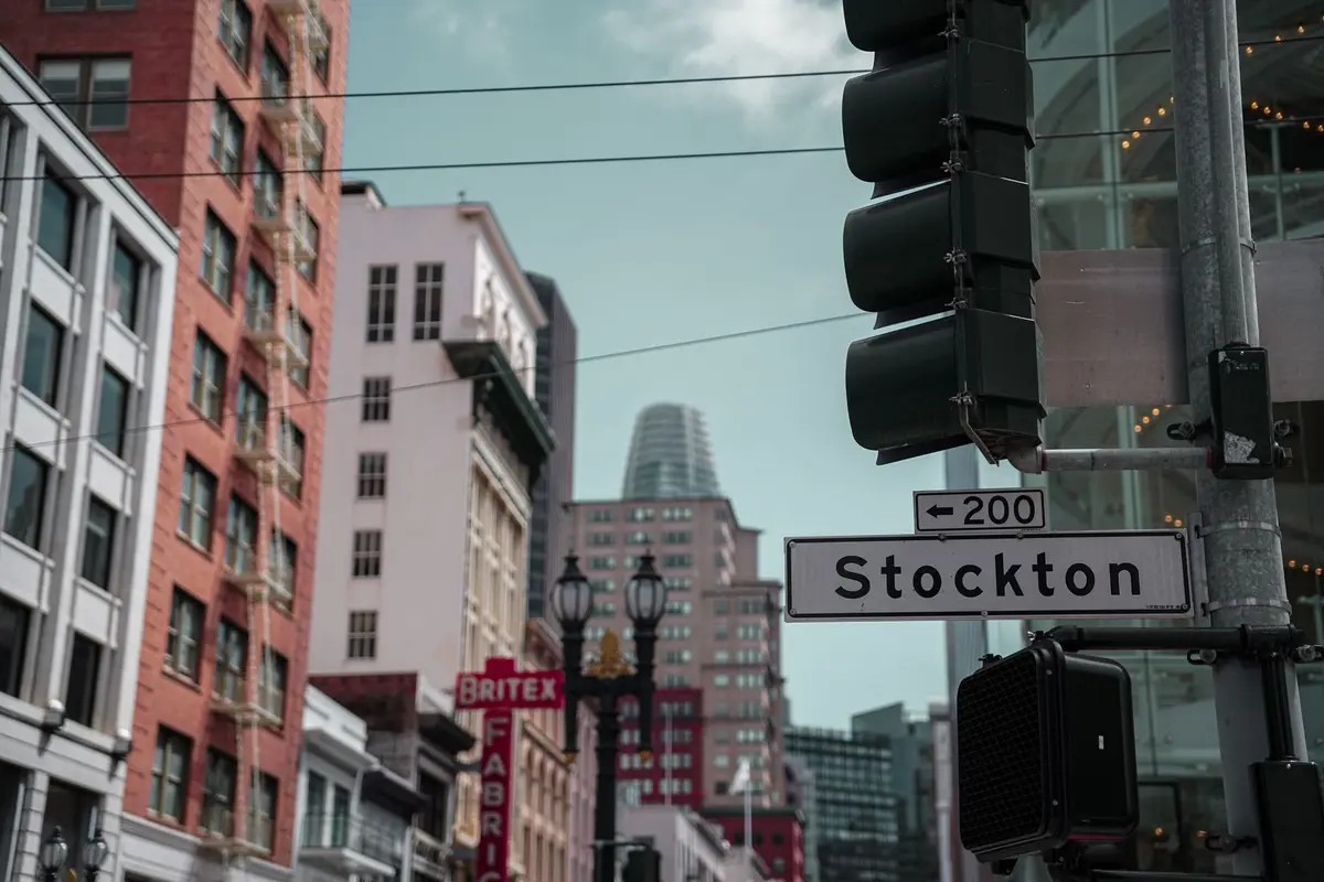 Downtown Stockton, California street scene