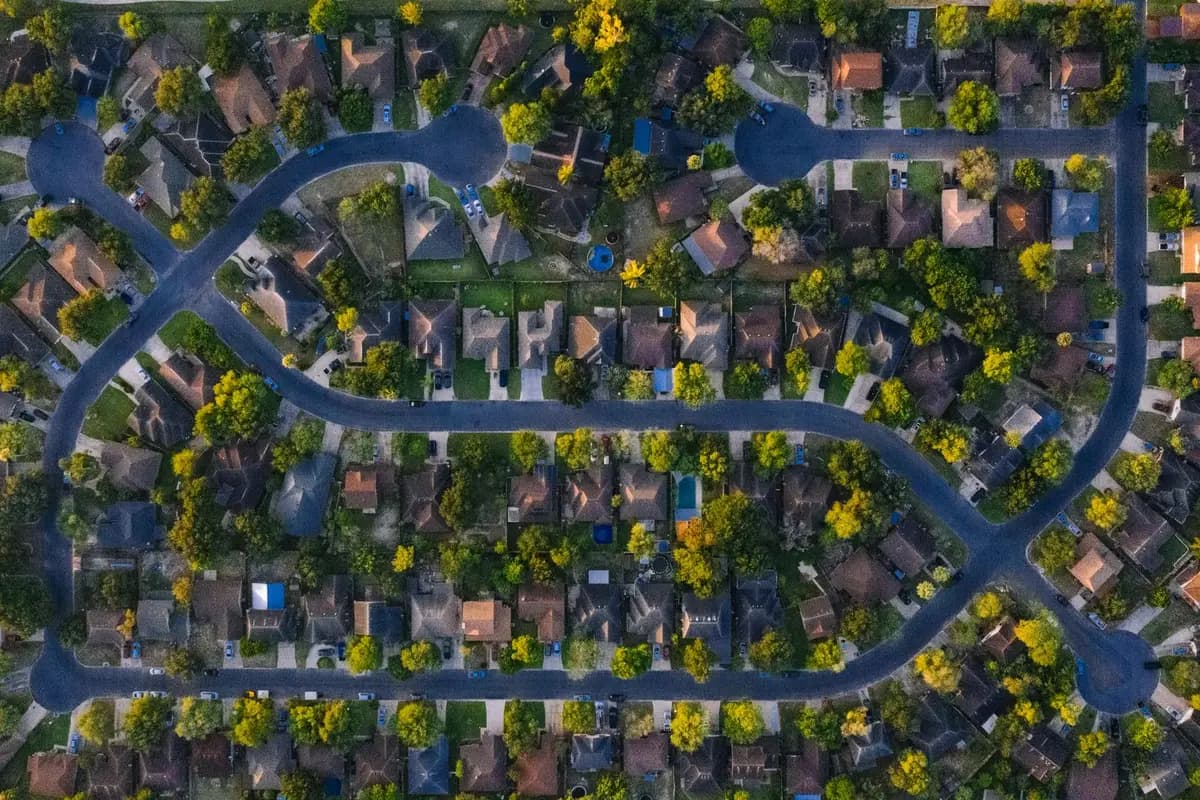 Aerial view of Sugar Land, Texas