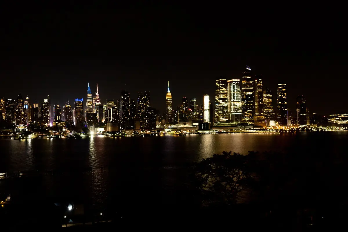 Yonkers, New York skyline at night